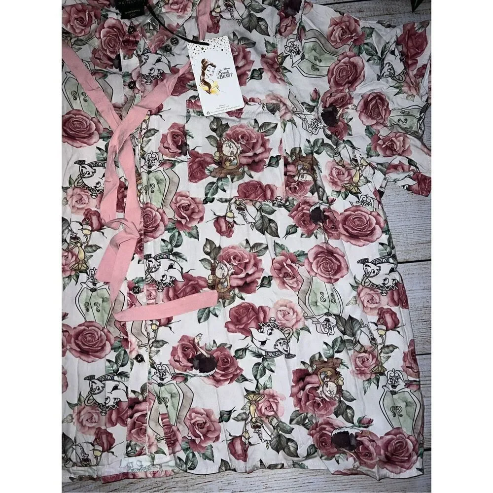 Disney Beauty & The Beast Rose Woven Button-Up Plus Size 4 - Picture 2 of 9